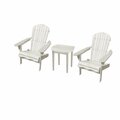 Bold Fontier Oceanic Adirondack Chair Bristro Chair with Adirondack Chairs & 1 End Table, White - Set of 2 BO2690324